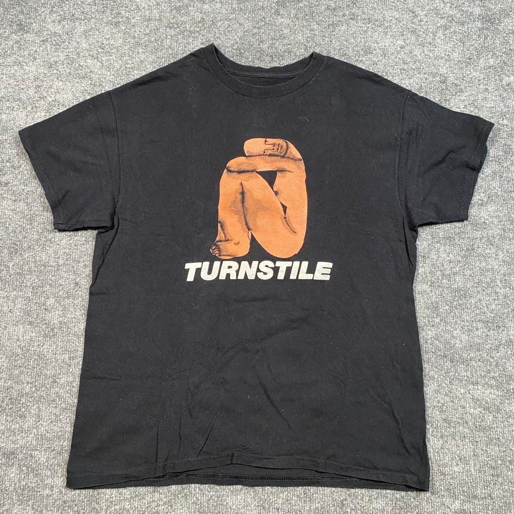 Turnstile Band T-Shirt Black Time & Space Graphic Tee Mens Medium Hardcore Punk